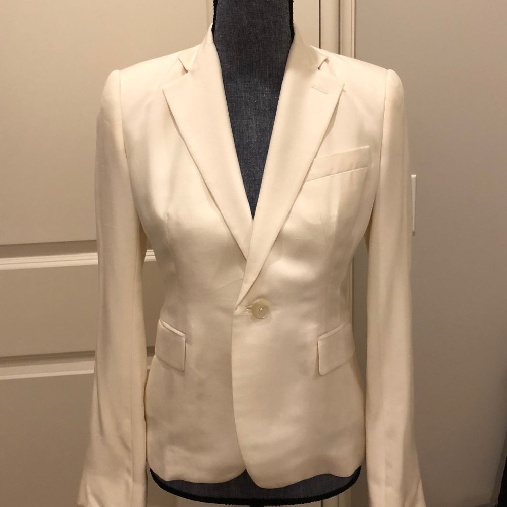 Ralph Lauren Black Label Ivory Silk Blazer Sz 0